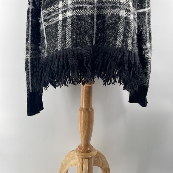 1. STATE Eyelash Plaid Fringe Sweater warm cozy soft winter vibes sz xl - Picture 6 of 11